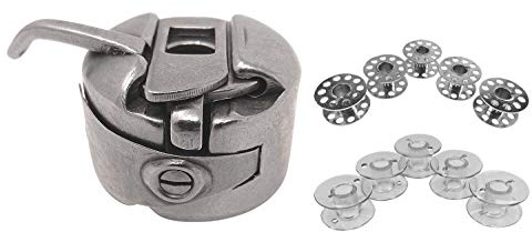Spulenkapsel + 5 Metall Spulen + 5 Kunststoff Spulen für AEG Nähmaschinen