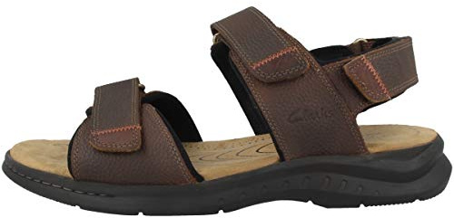Clarks Men's Hapsford Creek Fisherman Sandal, Brown Tumbled Leather, 43 EU