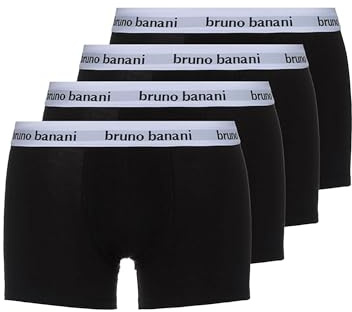 bruno banani Boxershorts Herren Snazzy Baumwolle ohne Eingriff - 4er Pack | Atmungsaktive Baumwolle, moderne Passform ohne Gesäßnähte, Memory-Effekt, weicher Komfortbund im 4er Set