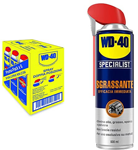 WD-40 Prodotto Multifunzione Lubrificante Spray con Sistema Professionale Doppia Posizione & Specialist Sgrassante Spray ad Efficacia Immediata con Sistema Doppia Posizione 500 ml