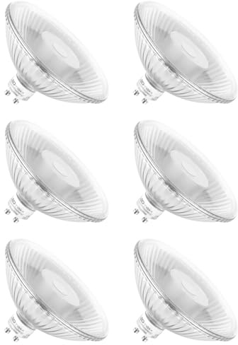 NCC-Licht 6 x LED Leuchtmittel Glas Reflektor QPAR111 6,5W GU10 465lm warmweiß 2700K flood 24° DIMMBAR