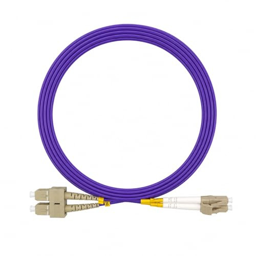 Elfcam® - 20m Câble à Fibre Optique OM4 LC/PC à SC/PC Multimode Duplex, Jarretière Fibre Optique 50/125um 2.0mm LSZH (20M)