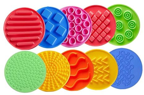 perfk 10 Pezzi Tappetini Sensoriali Cerchi Sensoriali, Tappetino per Dischi Sensoriali, Tappetini Sensoriali per Bambini Asilo Nido Prescolare
