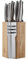 Premium 2-in-1 5-Piece Kitchen Knife Set with 3-Stage Sharpener – Includes Chef, Bread, Carving, Utility & Paring Knives + Counter-top Sharpener & Wooden Block