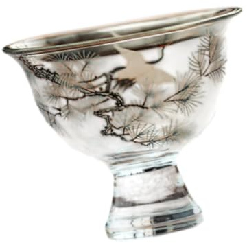 getuse Tasse à thé en verre avec motif grue, 45 ml, design oriental élégant pour la maison, la cuisine, cadeau