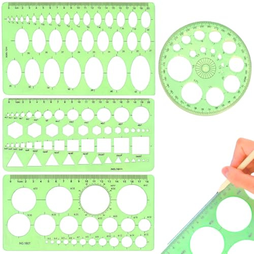 Kreisschablone Quilling Schablone Technisches Zeichnen Schablone Zeichenschablonen Kreisschablone zum Zeichnen Geometrisches Schablonen für Schule Büro 4pcs