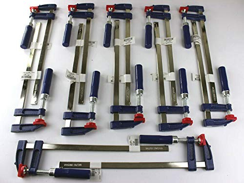 Tooltech v. Veto 12 x Schraubzwinge Set 300x50 Zwinge Leimzwinge Klemmzwinge Einhandzwinge (Blau)
