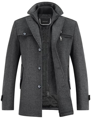 YOUTHUP Cappotto Uomo Lana Corto Spesso Invernale Regular Fit Casual