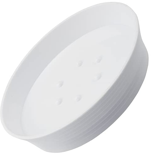 AERZETIX - C62410 - Seifenhalter standmodell 133x97x37 mm oval - für Badezimmer Dekoration küche waschbecken spüle wc dusche badewanne sanitär - aus Kunststoff - Farbe weiß