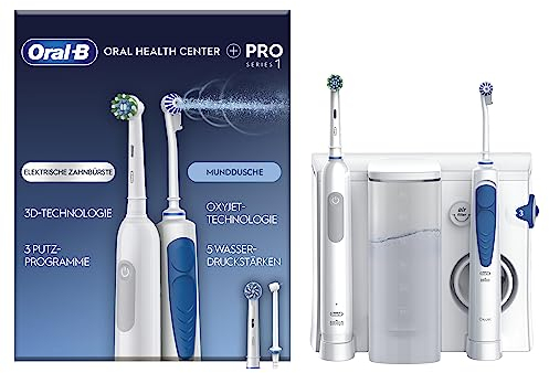 Oral-B Idropulsore con 1 Beccuccio Oxyjet, 1 Beccuccio Con Getto D’acqua, 1 Spazzolino Elettrico PRO1, 2 Testine Di Ricambio. 1 Idropulsore
