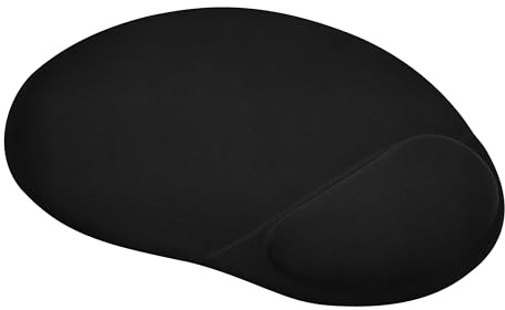 RAYLU PAPER - Tappetino per Mouse con Poggiapolsi in Gel, Tappetino per Mouse Ergonomico Soft Touch e Base Antiscivolo, Nero