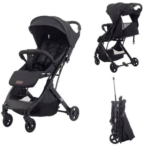 Novi Baby® Travel Go Basic Buggy, Leichter Kinderwagen, kompakter Einhandbuggy, einfach zusammenklappbar, mit verstellbarer Rückenlehne und Ablagekorb, speziell für Flugreise
