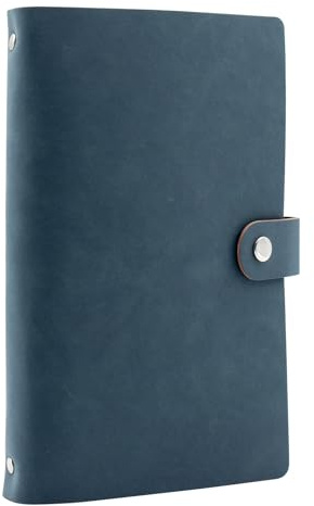 Business Card Holder Book, PU Leather Business Card Book Case Organization Binder Name ID Card Holder for Men & Women, Up to 150 Cards Capacity (Dark Blue)