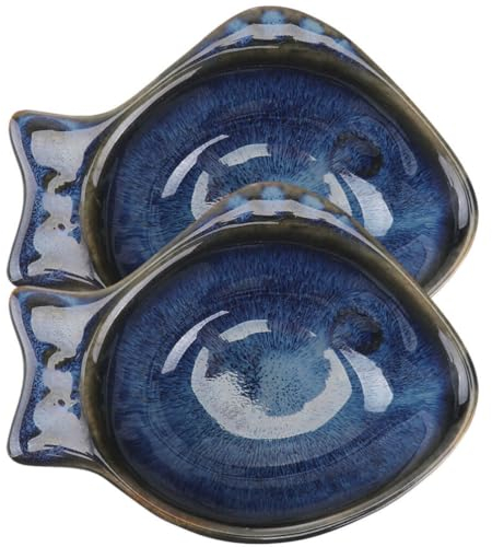 Angoily 2 Plats À Sauce En Céramique Plats D'assaisonnement De Soja En Forme De Poisson Bols À Sauce D'accompagnement Assiettes À Vaisselle Mignonne