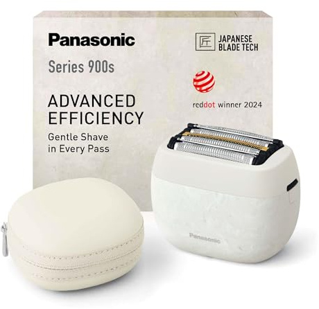 Panasonic Series 900s ES-PV6B-W Rasoir Électrique 5 Lames, Rasoir Compact, Capteur de Barbe Réactif, USB-C, Design Éco-responsable NAGORI®, Utilisation Sec & Humide, Blanc Marbre