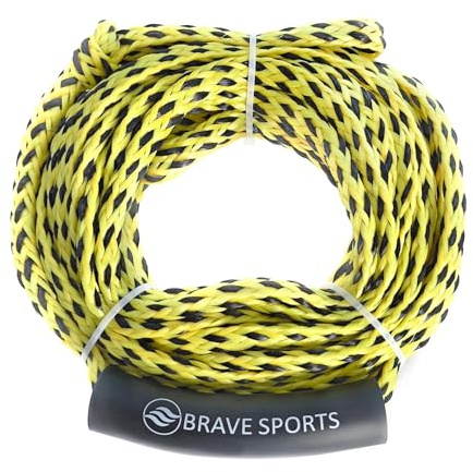 BRAVE SPORTS – Corda Traino 3K ad Alta Resistenza – 18 Metri per 1-3 Persone – Gancio Rapido per Gonfiabili, Mare e Giochi d’Acqua