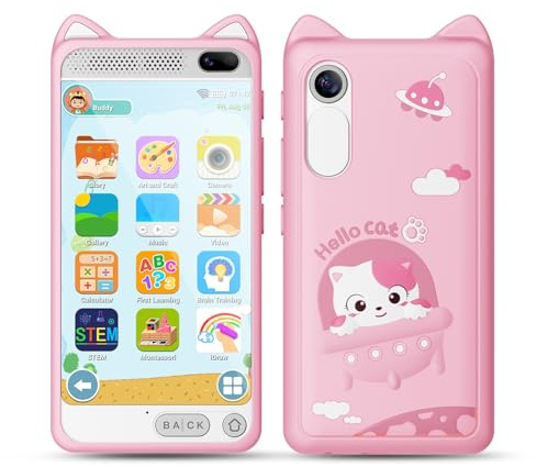 Smartphone Niños Navidad Cumpleaños Regalo, Teléfono Móvil para Niña de 3 a 12 años, Teléfono móvil Juguete con Doble Cámara，2000mA