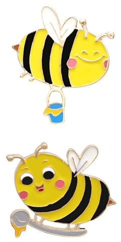 FRCOLOR Biene Brosche 3.1X2.6X1.5Cm Niedlicher Kleiner Bienen Anstecker Für Kleidung Rucksack Kinder Cartoon Accessoires