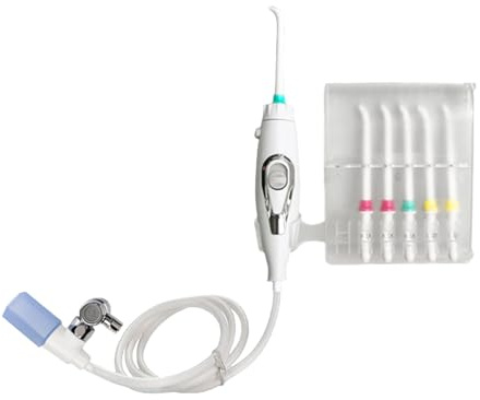 Icke-elektrisk munvatten - Tandrengörare med 6 munstycken | Kranvatten, justerbar munvårdsanordning | Säker och hållbar hygienlösning för utrustning