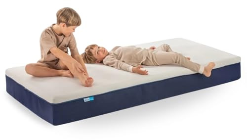 Ecus Kids, Colchón Infantil Care Junior 190x90 cm, Muelles Ensacados, Topper de Espuma, Transpirable, Hipoalergénico, Altura 23 cm, Colchón Infantil para Sueño Cómodo y Saludable