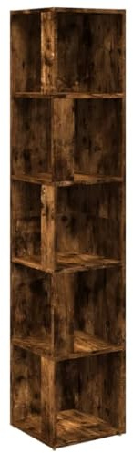 vidaXL Eckregal Räuchereiche 33x33x164,5 cm Holzwerkstoff