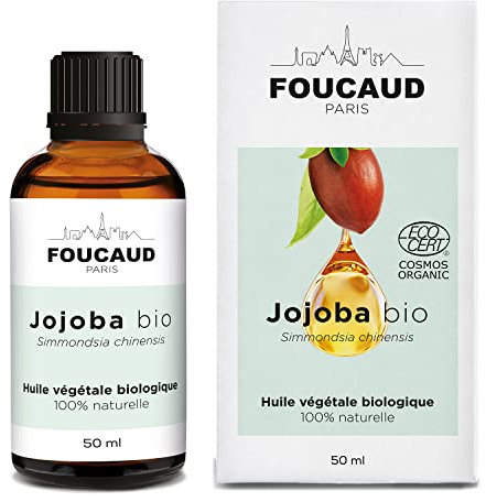 FOUCAUD | Olio Vegetale di Jojoba | Simmondsia Chinensis | BIOLOGICO | 100% Naturale | Capelli | Lucentezza e Morbidezza dei Capelli | 50 ml | Marca Francese Nata nel 1946