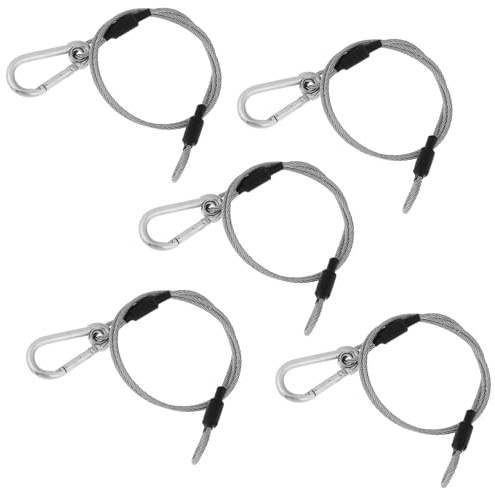Candado de cable de seguridad, 5 cables de seguridad de acero inoxidable de 21 pulgadas, candado de equipaje de alta resistencia, cable de cadena de metal, cable de acero flexible con trabillas para