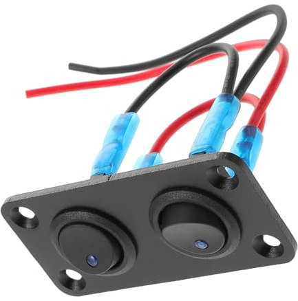 Zerodeko Panneau De Commande Marin 2 Interrupteurs à Bascule Pour Voiture Yacht Camping-car, Interrupteur à Bascule Électrique Polyvalent Solide Pour Tableau De Bord, Usage Automobile Et Nautique