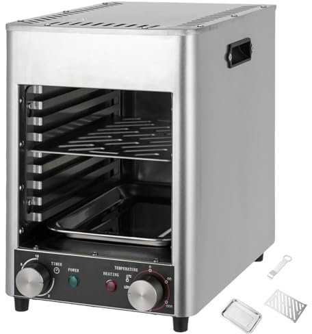 guoyjmm Asador Eléctrico para Carnes de 1700 W, Parrilla Comercial para Interiores, con Tiempo y Temperatura Ajustables, Temperatura MáXima de 800 ℃, para Carne de Res, Pollo, Mariscos, Verduras