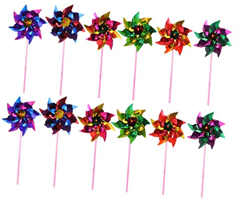 HEALSOPTHY 40piezas Molinetes De Plástico Arcoíris para Niño Niña Juguetes De Jardín y Patio Diseño Colorido Resistente Al Viento Decoración Festiva para Fiestas Infantiles Al Aire