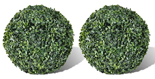 GCHDHAPB Palla di bosso artificiale foglia arte topiaria palla 27 cm 2 pezzi Home & Garden Decor Flora artificiale