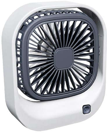 Personale per scrivania, ricaricabile tramite USB, quadrata, piccola, silenziosa, portatile, regolabile, per lavoro, estate, studenti, scuola e attività all'aperto