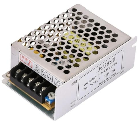 Transformador de Potencia,Alimentación Conmutada Adaptador de fuente alimentación 12 V, 5 A, transformador 60 W, interruptor 220 CA a CC for tira