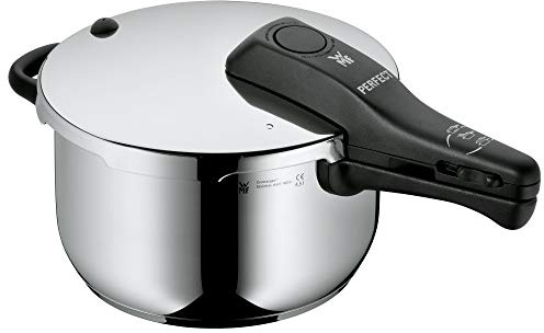 WMF - Perfect, pentola a Pressione, 4,5L Ø 22 cm, tacche di misurazione Interne, in cromargan e Acciaio Inox, Adatta a termoinduzione