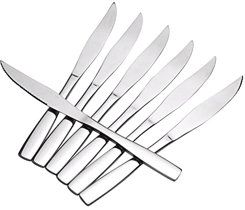 Callyne Steak Knives, Set of 12 Stainless Steel Kitchen Serrated Dinner Knife