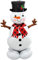 Amscan Globo de muñeco de nieve para fiestas, decoraciones de Navidad y vacaciones, 35 pulgadas de ancho x 55 pulgadas de alto, reutilizable, incluye popote inflable