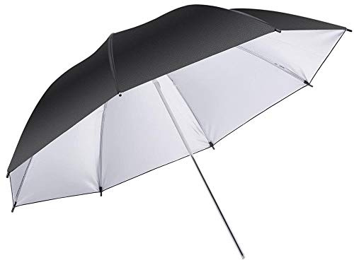 Professional 109 cm schwarz/Silber Reflektor Regenschirm Blitzschirm für Fotografie Studio Light Flash und Standort Aufnahmen