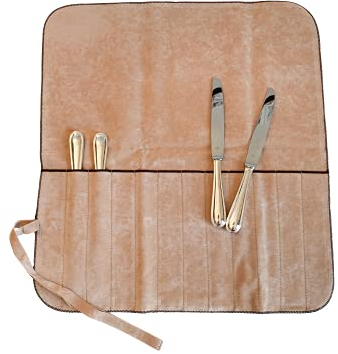 Hagerty Silver Guard Cutlery Roll Bestecktasche für Silber & Versilbertes 46,5x51 cm, Praktische-Silberbesteck Aufbewahrung mit Anlaufschutz, Besteckhalter für Tafelmesser mit 12 Fächern