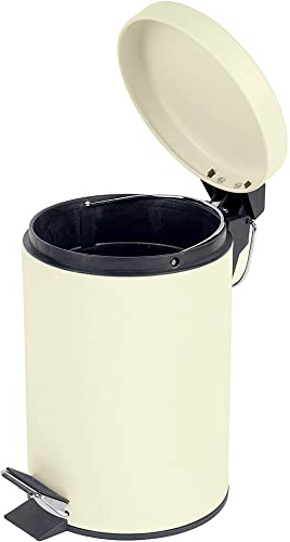 Crystals® Bathroom Pedal Bin With Inner Bucket - 3 Litre Bin - Cream