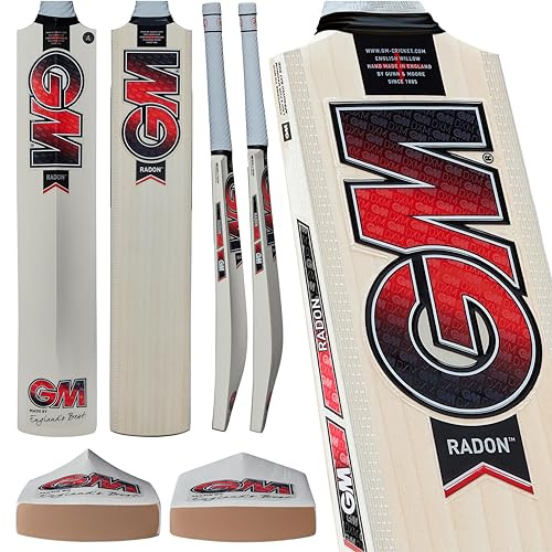 GM | Cricket Bat | Radon | Prime English Willow | DXM, ToeTek, Grained DuraCover | Size 6 Suitable for Players 157-163cm / 5' 2 - 5' 4 | Gunn & Moore