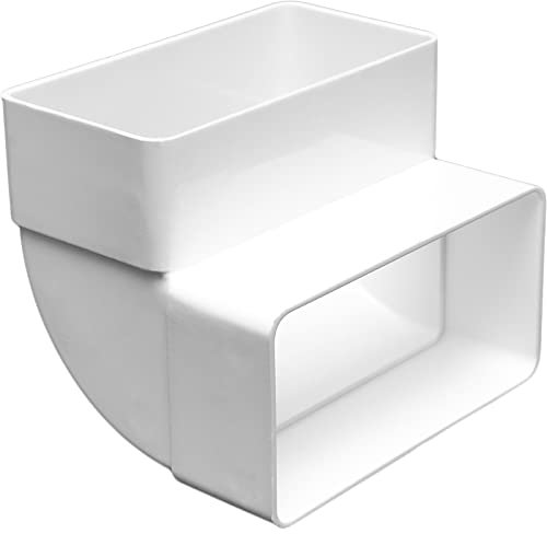 La zappa Curva per tubo aerazione canalizzata sezione rettangolare in ABS (Verticale)