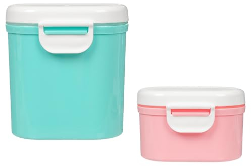 Tianlong 2Pcs Baby Portable Formula Powder Box,Baby Milk Powder Dispenser,One Touch Formula Powder Pots,for Travel Feeding Formula, Coffee, Cereal