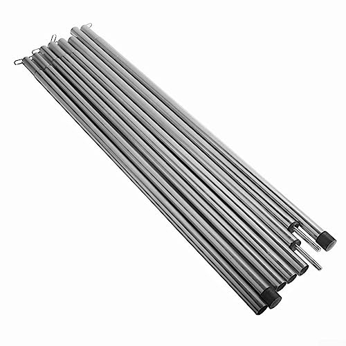 Zelt-Planenstangen-Set, 2 x Baldachin-Stützstangen, Sonnenschutz, Stangen, Zeltstangen, Baldachin, Planenstangen mit Aufbewahrungstasche (Silber)