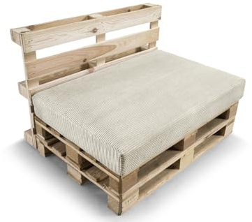 Gutekissen® Palettenkissen, Gartensofakissen, Sitzkissen, Rückenlehne gefüllt mit Poulirette-Schaum, viele Farben und Größen PFL (Sitzkissen 120x80, Beige)