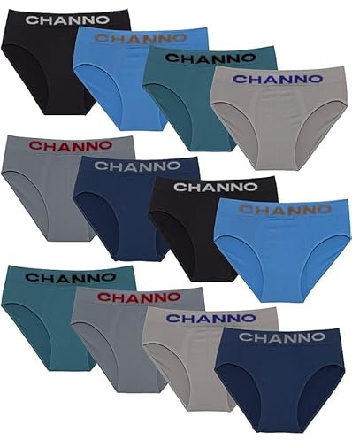 Channo Slip Uomo Senza Cuciture in Nylon, Morbidi Ed Elastici, Comfort Duraturo (Paquet de 12, Assortiment Taille M)