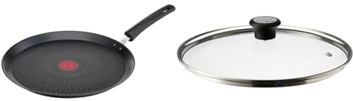 Tefal G25939 Unlimited On Crêpepfanne | 28 cm & Glasdeckel 28 cm, Edelstahlfassung, Spülmaschinenfest, Dampfventil, Thermokunststoffgriff, 28097712