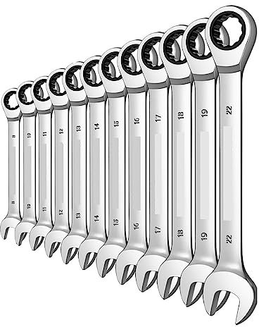 SRSDG Juego de Llaves de trinquete con Caja combinada, Juego de Llaves inglesas, Juego de Herramientas manuales métricas, Herramientas de reparación de automóviles (Color: 12 Piezas (8-22 mm))