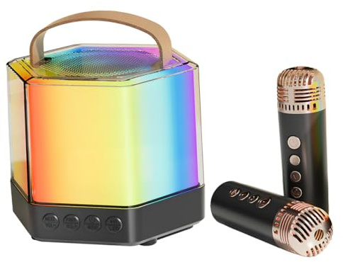 GLSTOY Mini Karaoke Machine Wireless Microphone for Adults and Boys and Girls Portable Speaker for Birthday Party and Home Entertainment