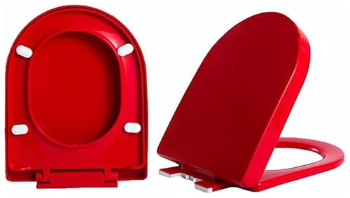 SoftClose d Sedile WC colorato con cuscinetti antiscivolo Top Fix cerniere a sgancio rapido rosso accessori da bagno per WC moderni