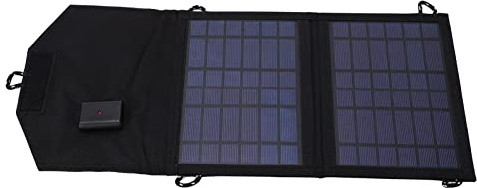 Jeanoko Chargeur de Panneau Solaire Portable Efficace Pliable pour le Camping en Plein Air Chargeur Solaire 7W Sortie USB pour les Voyages de Randonnée avec Conception de Sac en Tissu